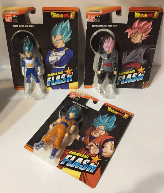 Vegeta e Goku Super Saiyan + Goku Black Dragon Ball 3 Figures 10 Cm in Box CFoto